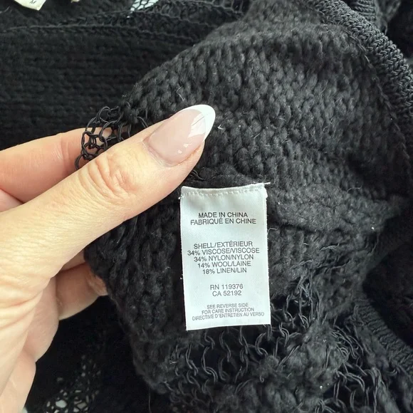 Helmut Lang Intarsia Asymmetrical Black Sweater - Picture 5 of 5